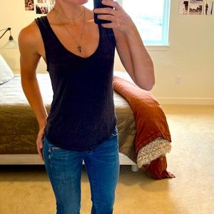 Rails tank top, navy, slub racer